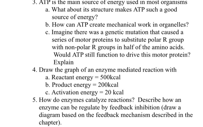 Solved 3 aip is the main source of energy used in most chegg