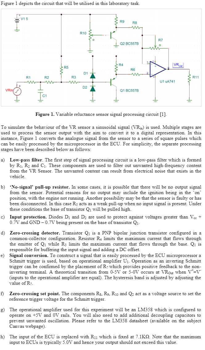 Solved Figure 1 Depicts The Circuit That Will Be Utilised In | Chegg.com