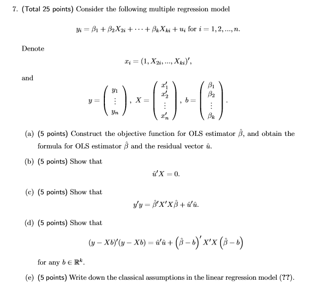 Solved 7 Total 25 Points Consider The Following Multip Chegg Com