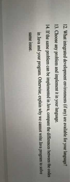 Solved 12. What integrated development environments (if any) | Chegg.com