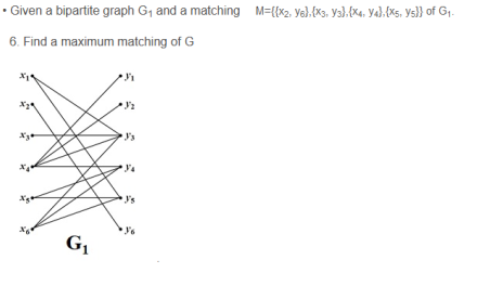 Solved . Given a bipartite graph G and a matching M={{x2. | Chegg.com