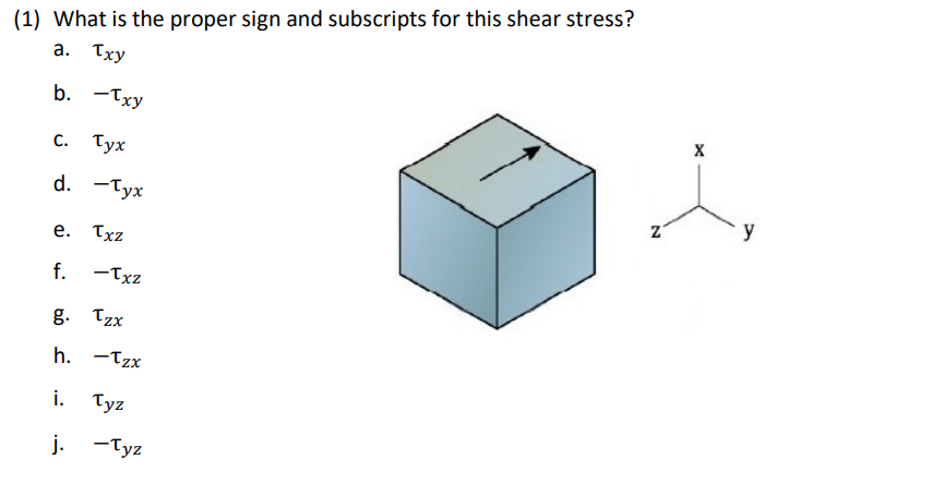 Solved (1) ﻿What is the proper sign and subscripts for this | Chegg.com