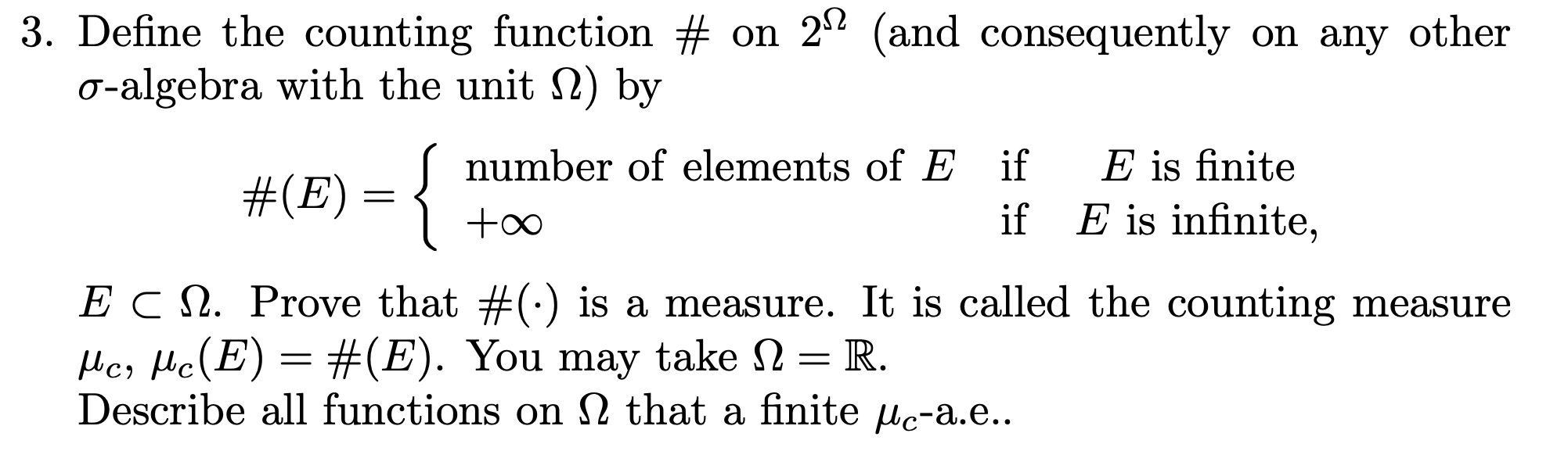 Solved 3. Define the counting function # on 22 (and | Chegg.com
