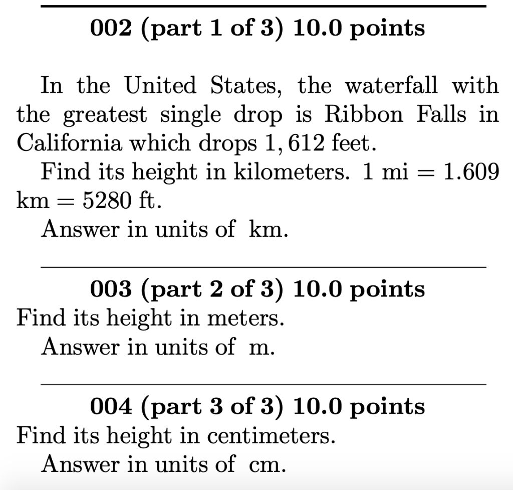 Solved 002 (part 1 of 3) 10.0 points In the United States,