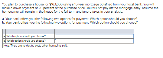 You plan to purchase a house for $163.000 using a | Chegg.com