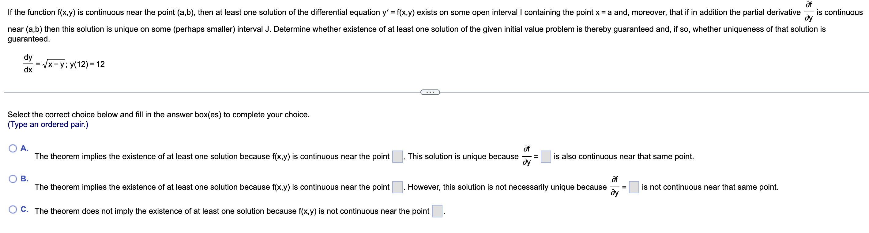 Solved = of If the function f(x,y) is continuous near the