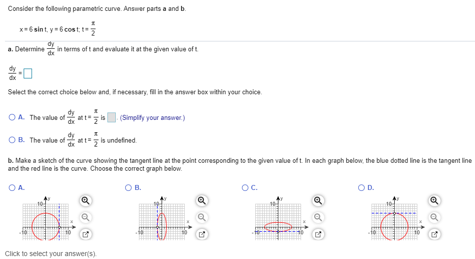 Consider The Following Parametric Curve Answer Pa