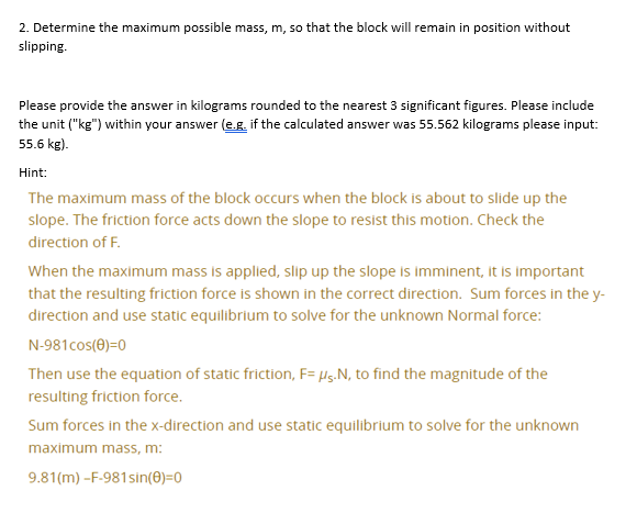 Solved A Free Body Diagram needs to show the outline of body | Chegg.com
