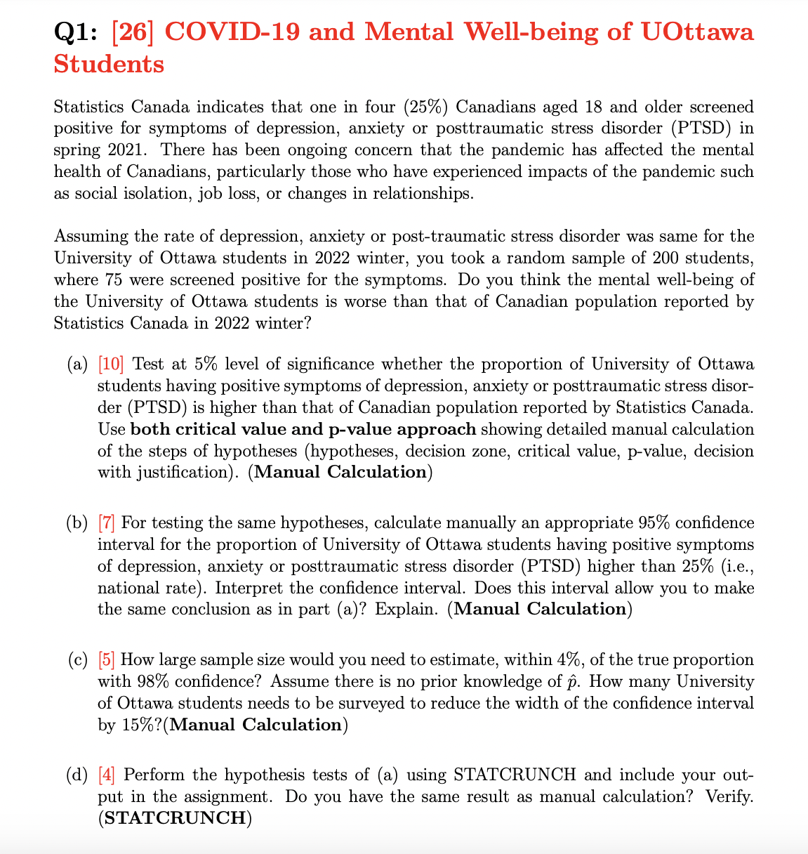 Post-Traumatic Stress Disorder (PTSD) in Canada