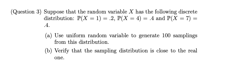 Solved (Question 3) Suppose that the random variable x has | Chegg.com