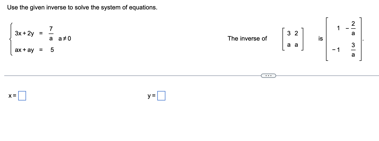 if a 3 5a 2 3a 7 0 then a inverse is