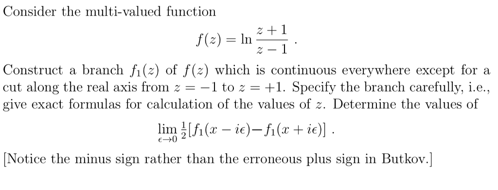 Solved Consider the multi-valued function Construct a branch | Chegg.com