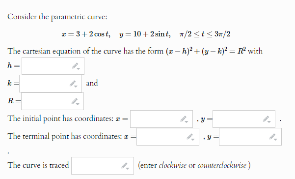 Solved Consider the parametric | Chegg.com