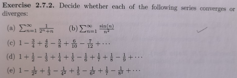 Solved Exercise 2.7.2. Decide whether each of the following | Chegg.com
