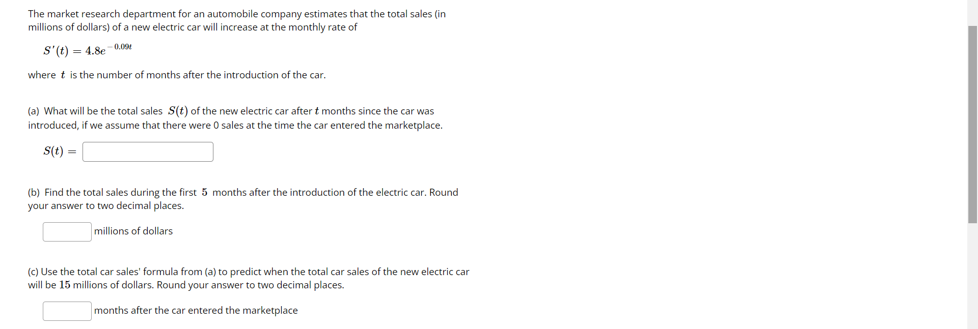 Solved The Market Research Department For An Automobile Chegg