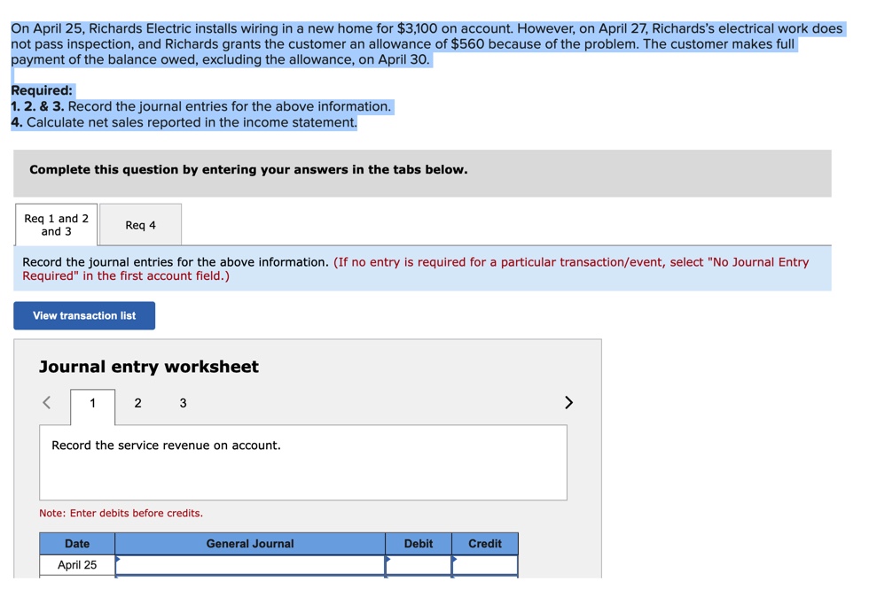 Solved On April 25, Richards Electric installs wiring in a