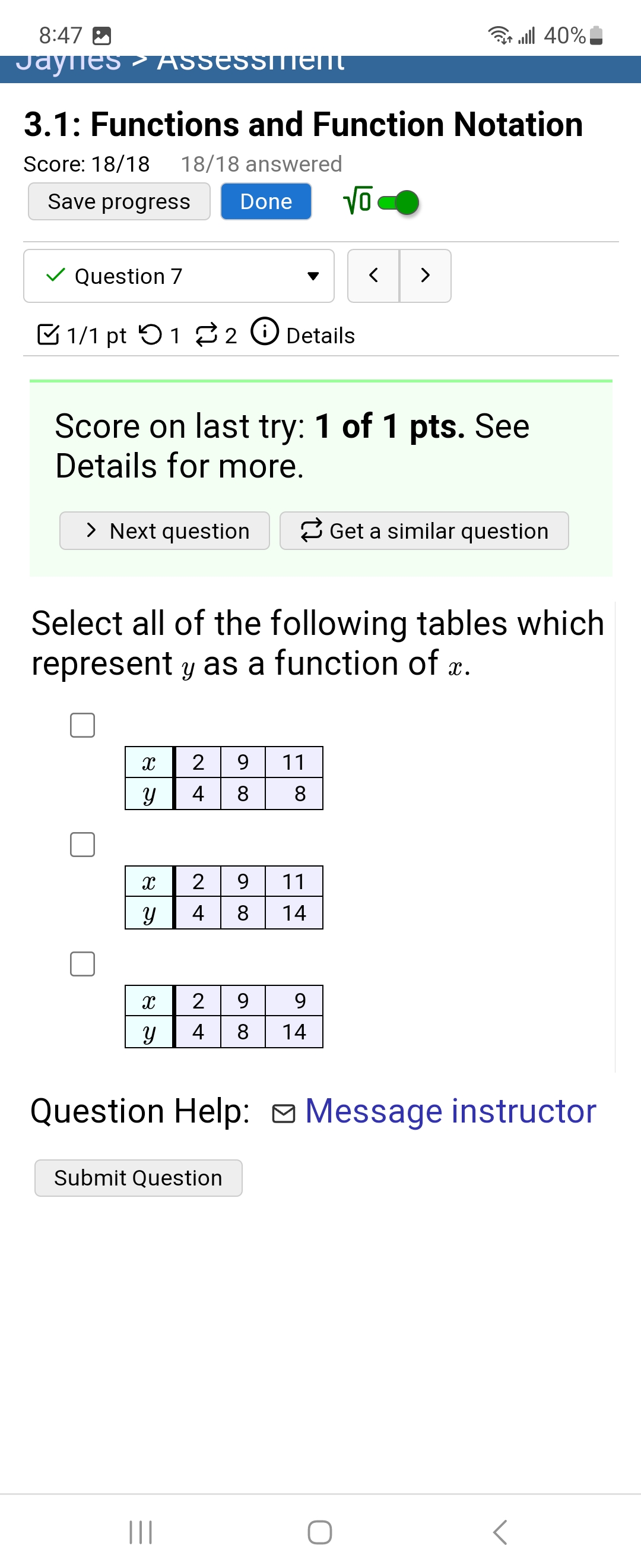 practice assignment 3.1 functions and function notation