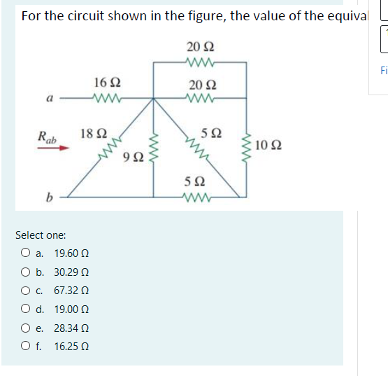 Solved For the circuit shown in the figure, the value of the | Chegg.com