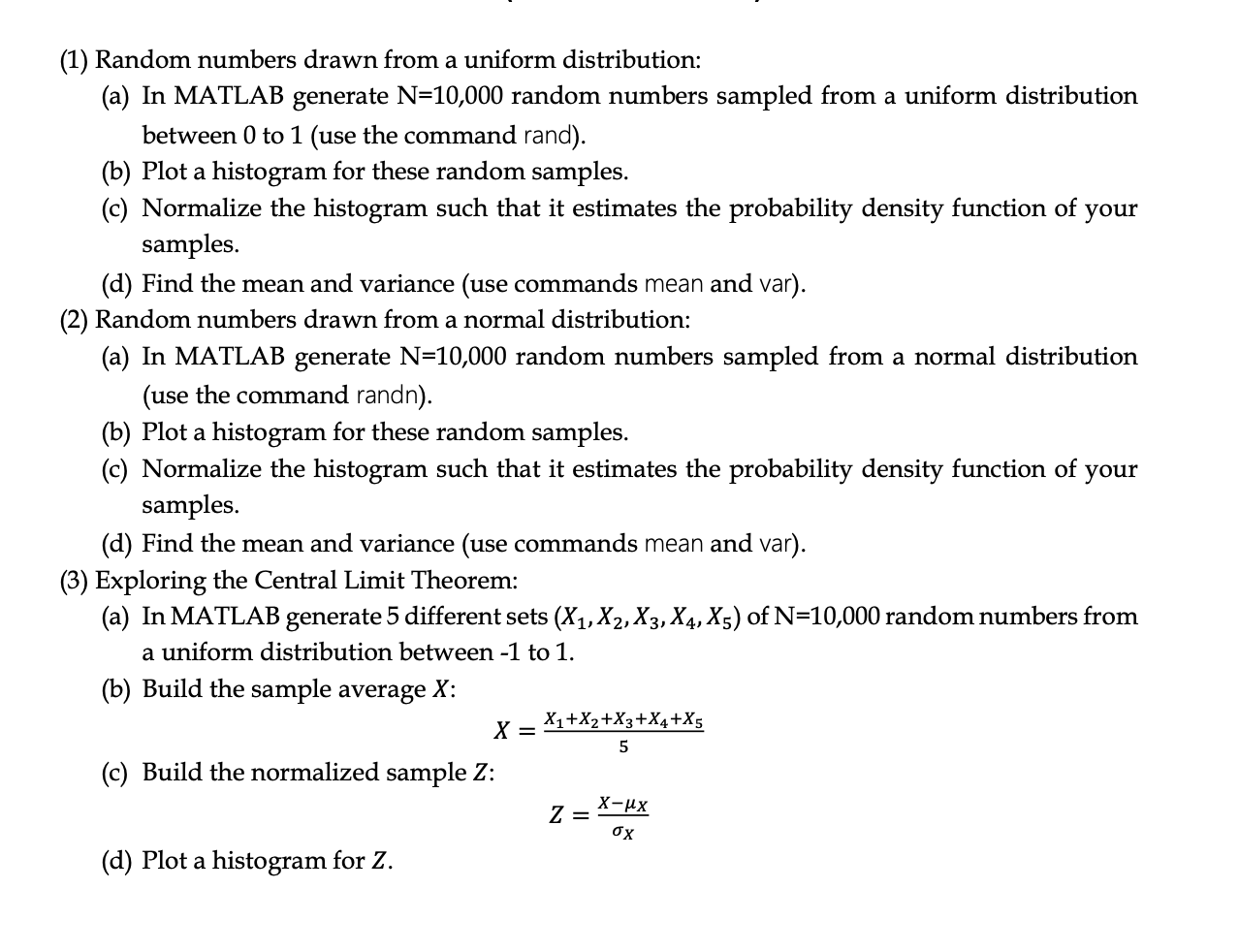 (1) Random numbers drawn from a uniform distribution: | Chegg.com