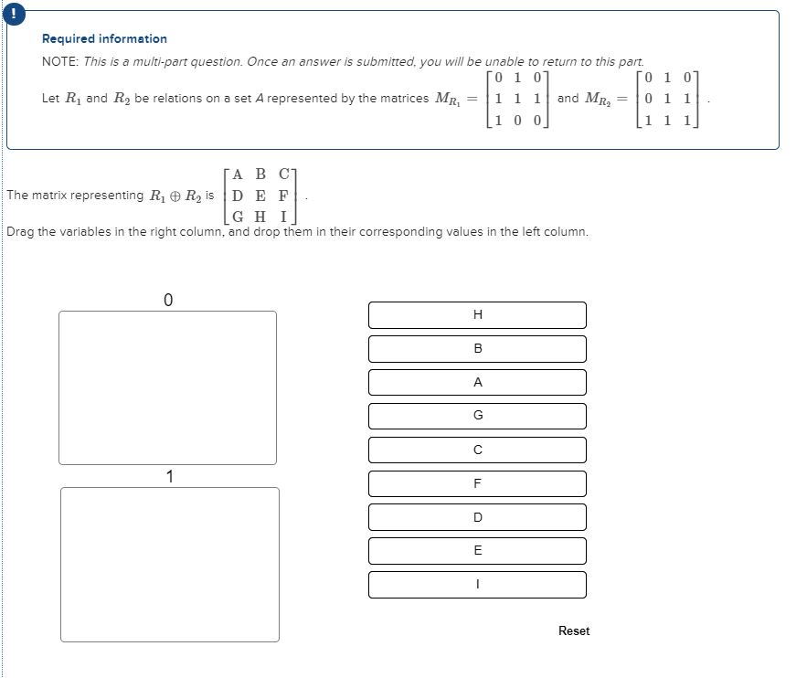 Solved Required information NOTE: This is a multi-part | Chegg.com