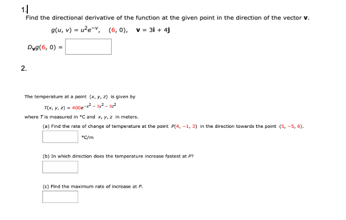 Solved 1 Find The Directional Derivative Of The Function At