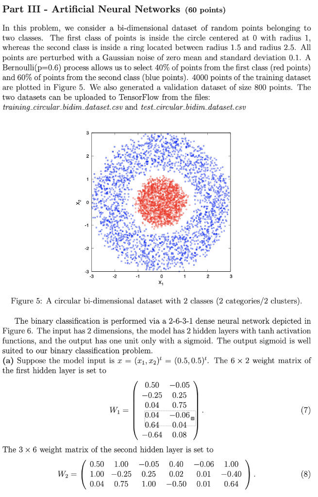 Solved Part III Artificial Neural Networks (60 points) In