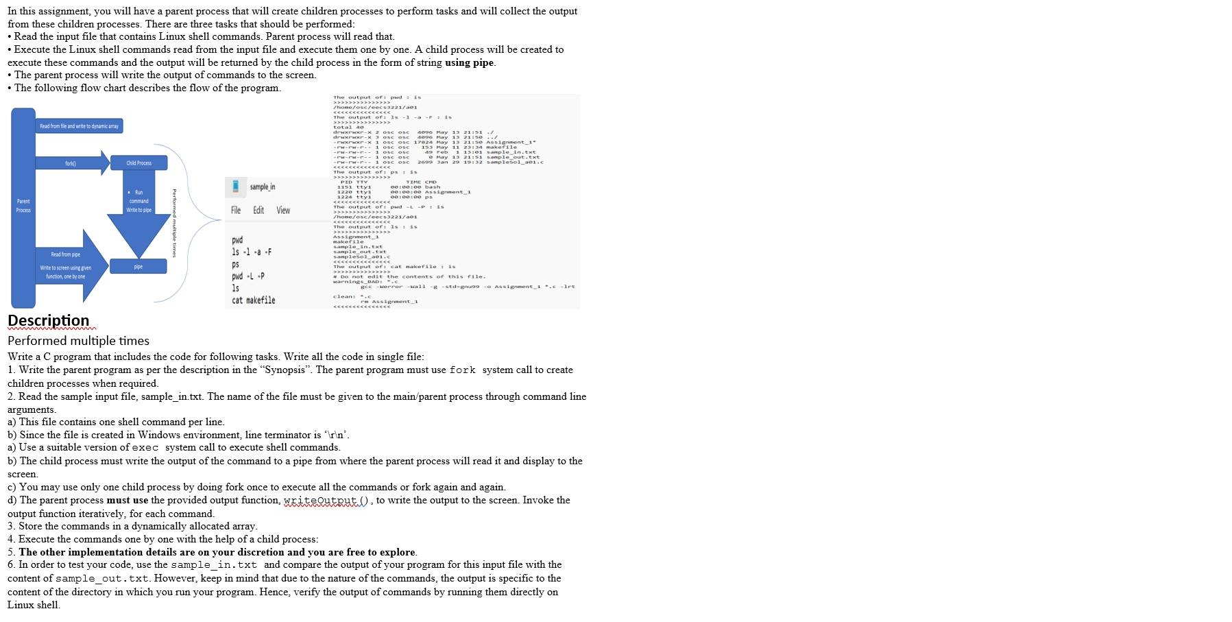 Solved In this assignment, you will have a parent process | Chegg.com