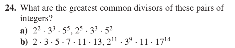Solved 24. What are the greatest common divisors of these | Chegg.com
