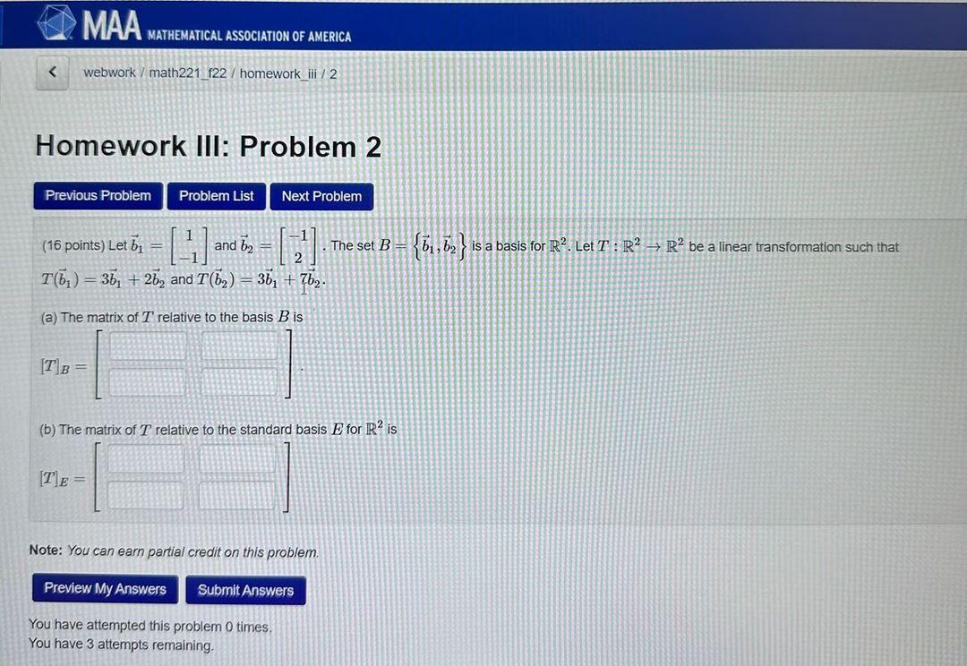 Solved (16 Points) Let B1=[1−1] And B2=[−12]. The Set | Chegg.com