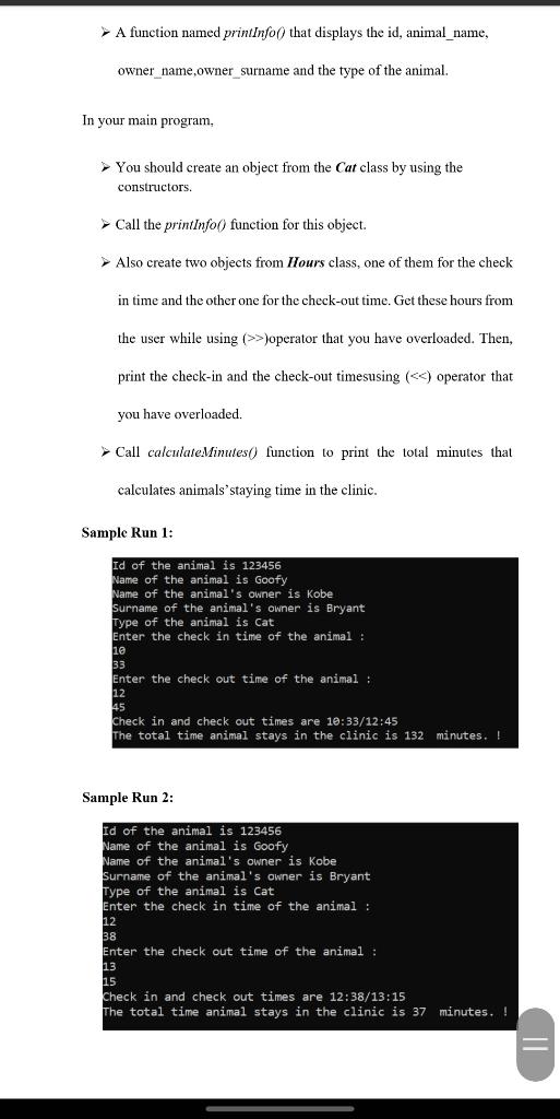 Solved Write a C+ program for a veterinary clinic that | Chegg.com