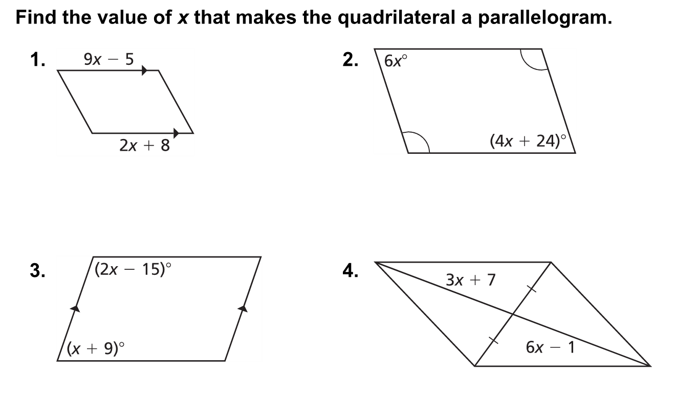 Solved Find the value of x that makes the quadrilateral a | Chegg.com