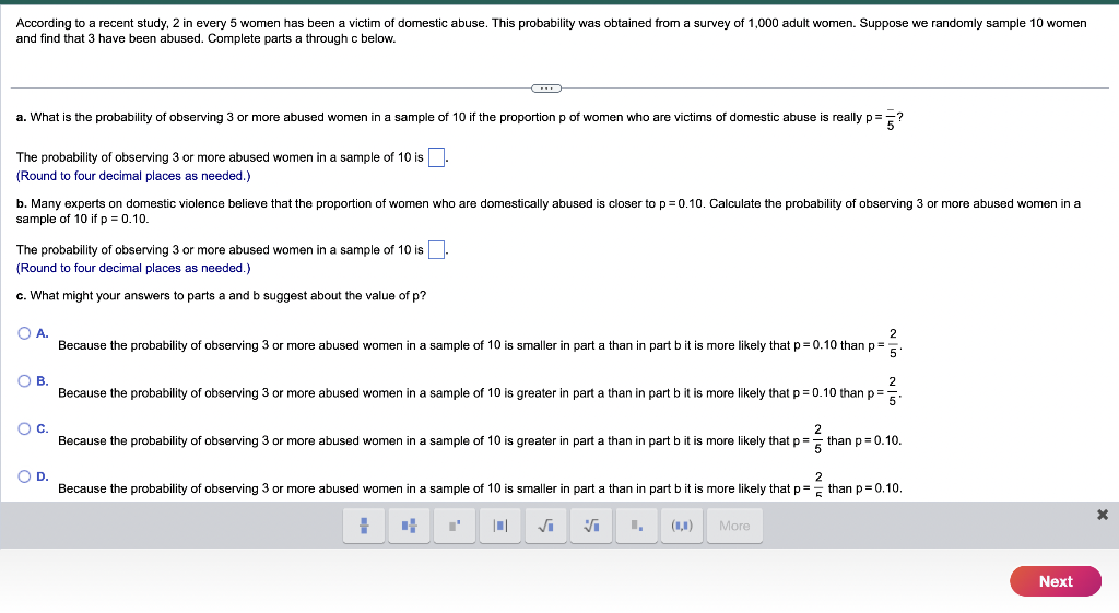 Solved According to a recent study, 2 in every 5 women has | Chegg.com