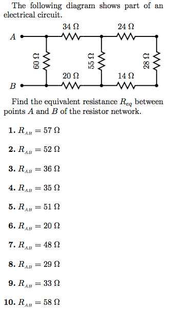 Solved The following diagram shows part of an electrical | Chegg.com
