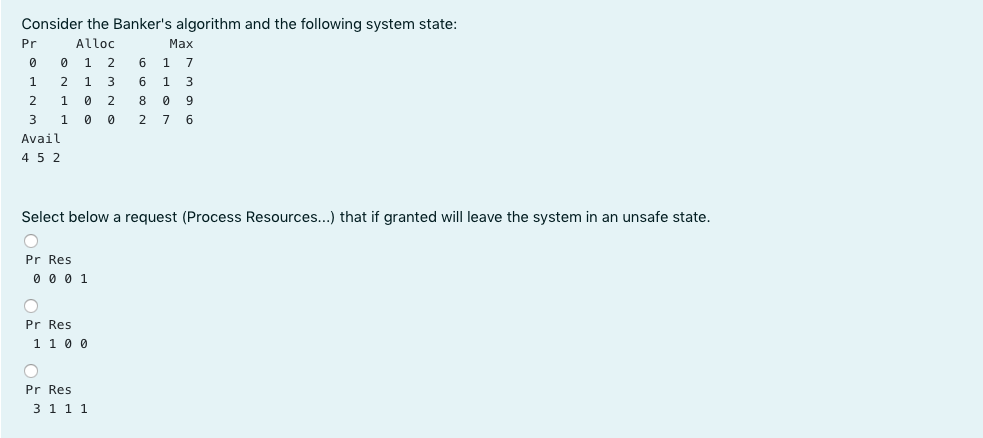 Solved Consider The Banker's Algorithm And The Following | Chegg.com