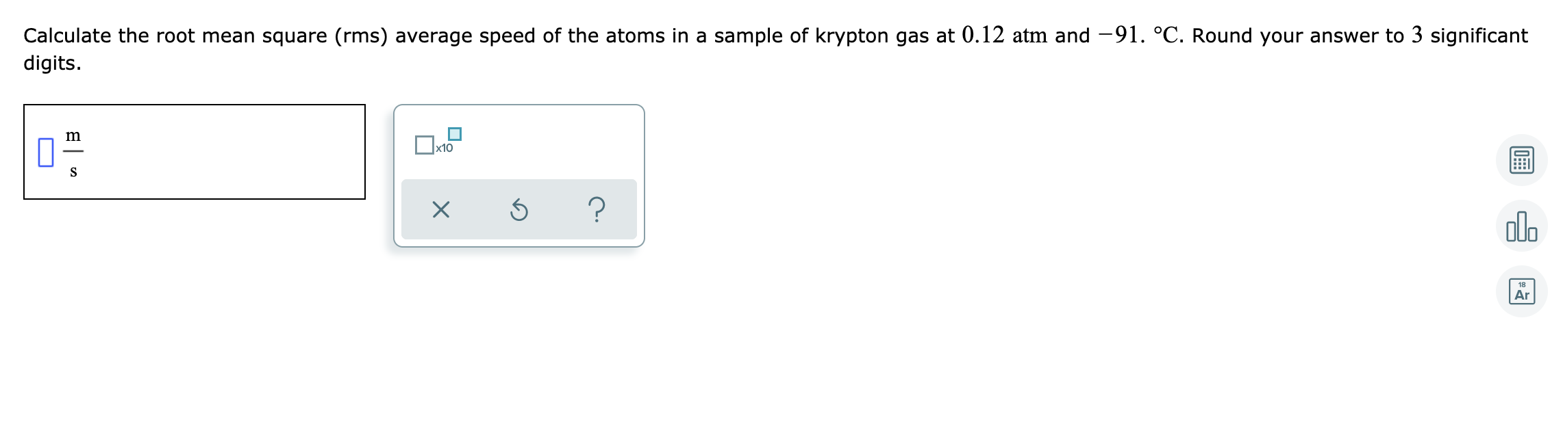 Solved Calculate the root mean square (rms) average speed of | Chegg.com