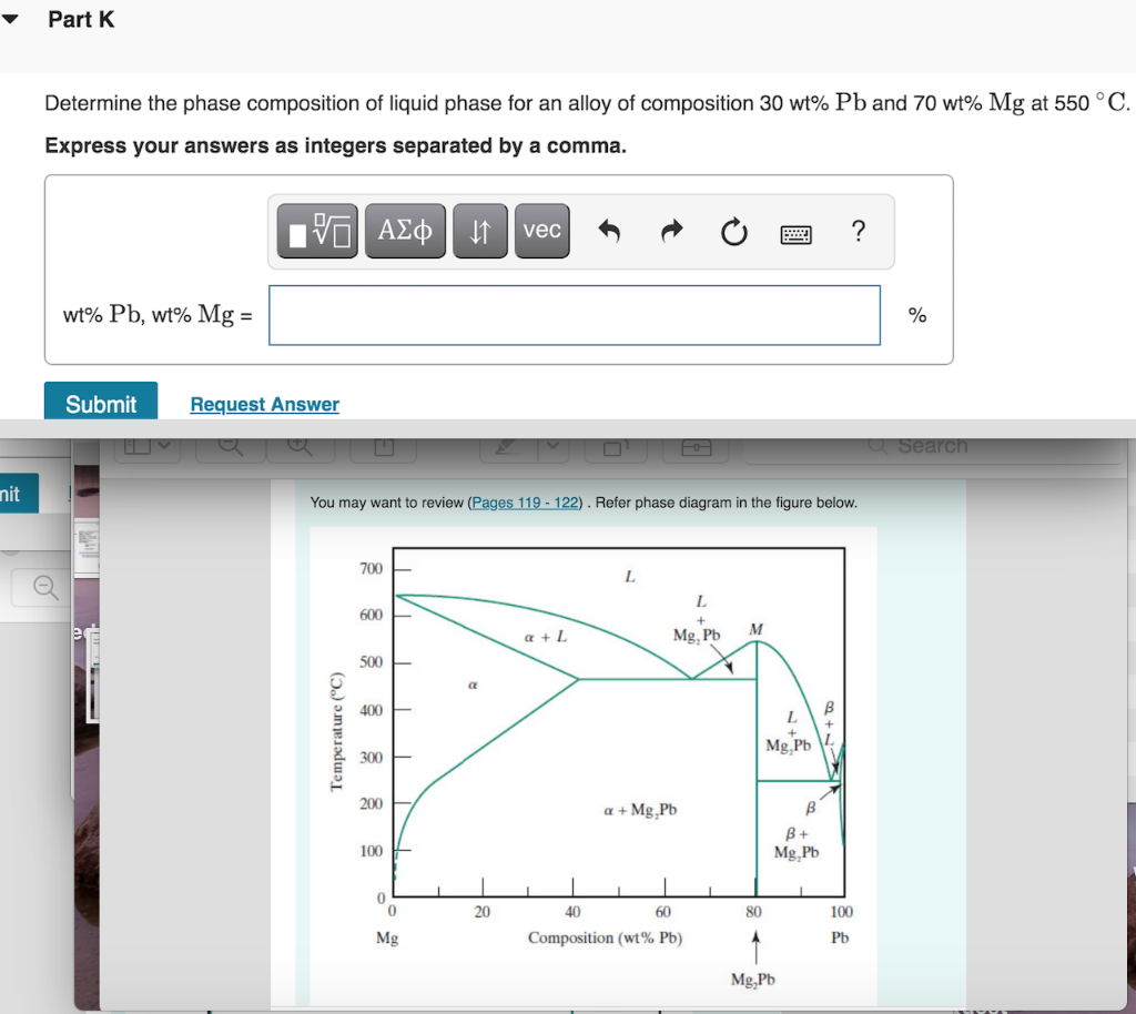 Solved Determine the phase composition of liquid phase for | Chegg.com