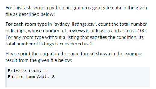 For this task, write a python program to aggregate | Chegg.com