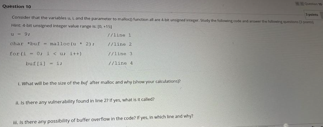 Solved | QUA VÀ Question 10 3 points Consider that the | Chegg.com