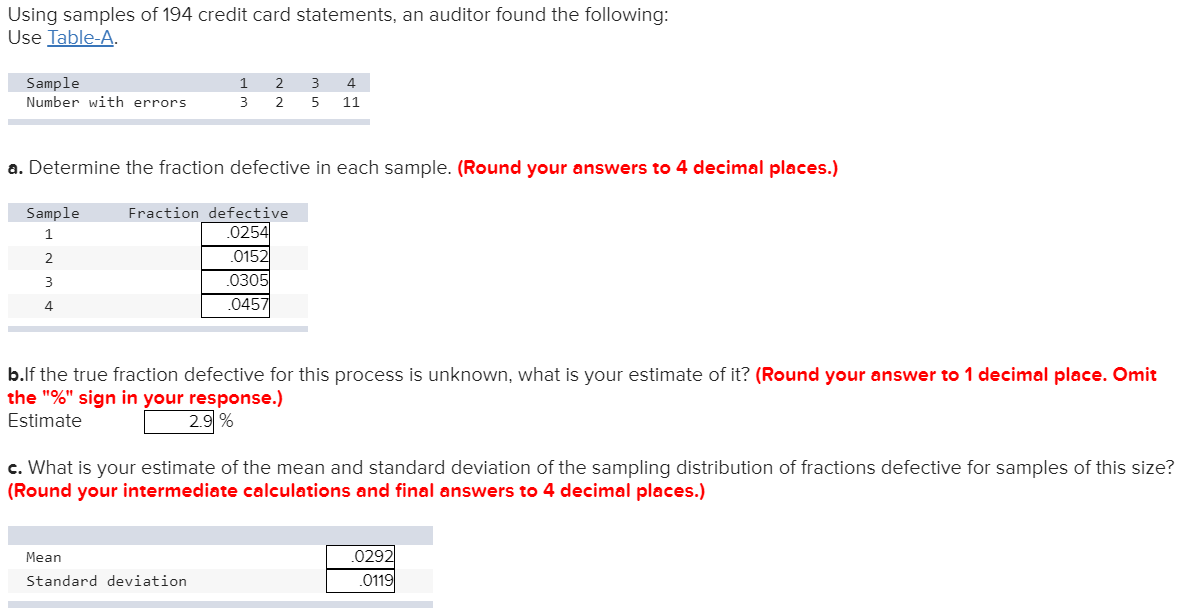 Solved Using samples of 194 credit card statements, an | Chegg.com