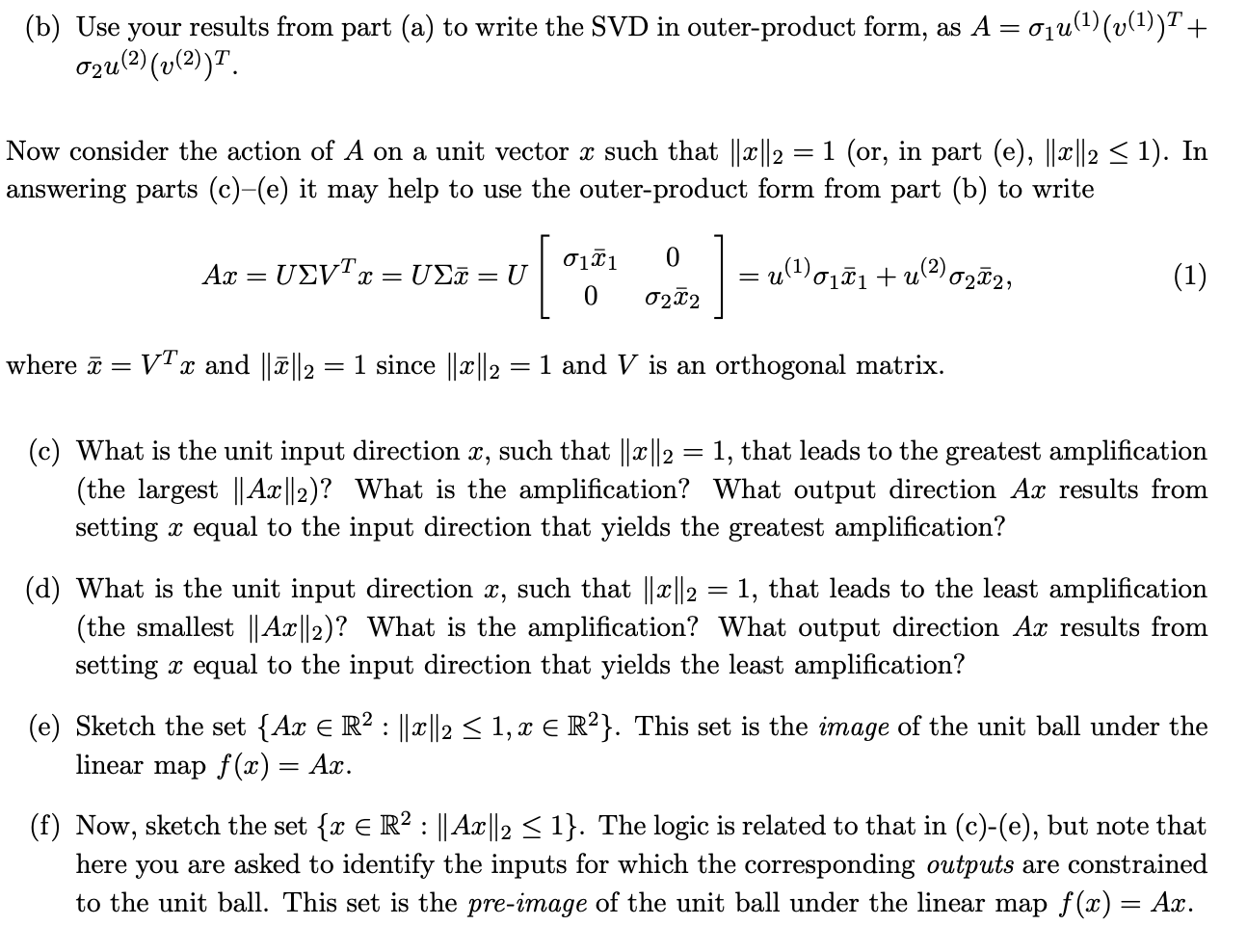 Problem 3.6 (SVDs and ellipsoids) This problem | Chegg.com
