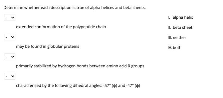Solved Determine whether each description is true of alpha | Chegg.com