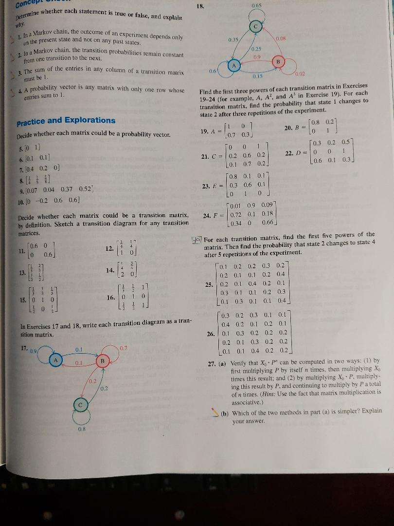 Solved Concept 18. 0.65 Determine whether each statement is | Chegg.com