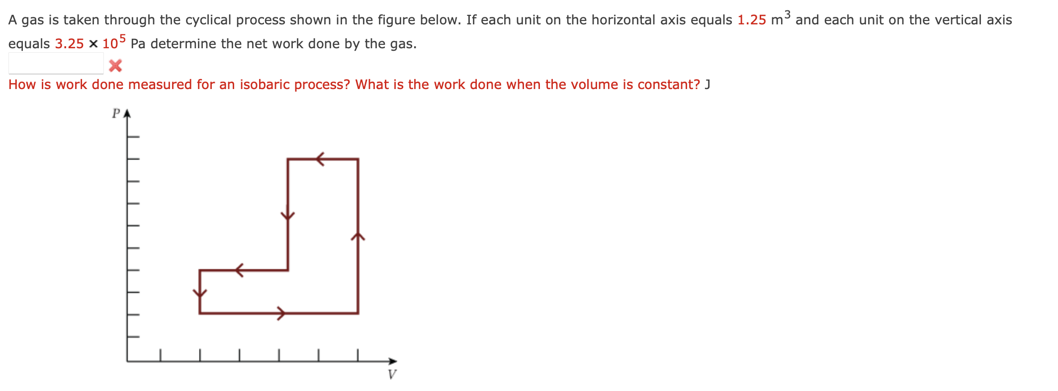 Solved A gas is taken through the cyclical process shown in | Chegg.com