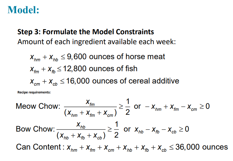 Solved olve LP Model for the problem stated below in Excel | Chegg.com