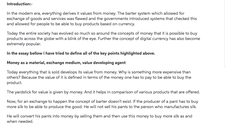 digital currency essay