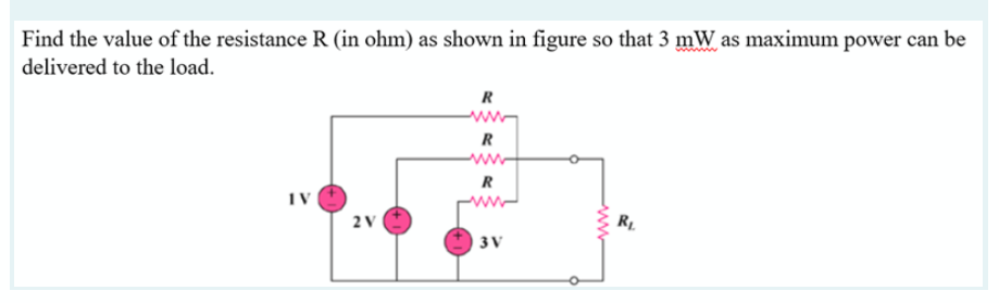 Solved Find the value of the resistance R (in ohm) as shown | Chegg.com