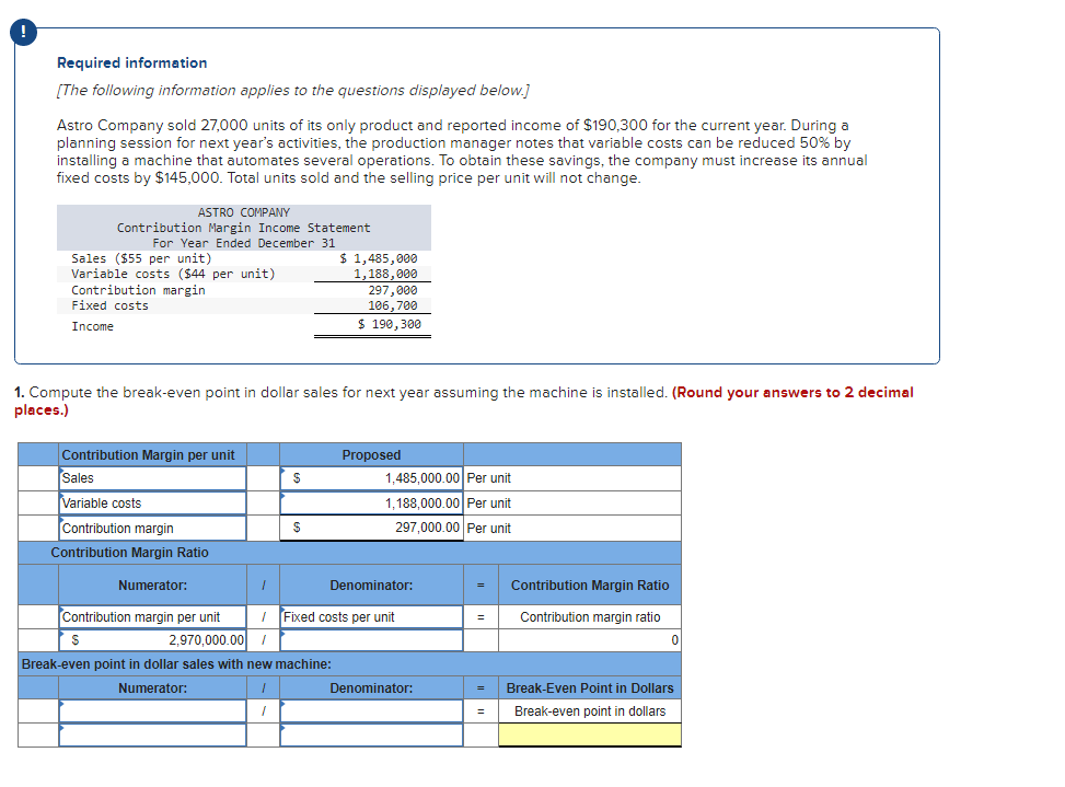 Solved 2 Prepare A Contribution Margin Income Statement For 