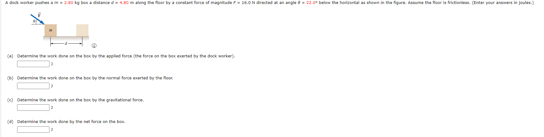Solved (a) ﻿Determine the work done on the box by the | Chegg.com