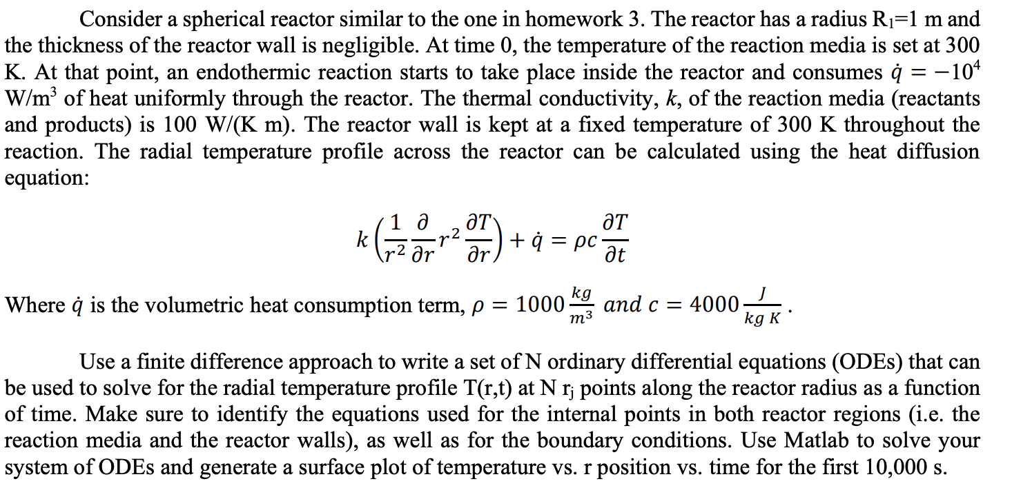 Consider a spherical reactor similar to the one in | Chegg.com