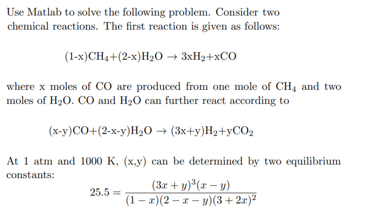 Solved Use Matlab to solve the following problem. Consider | Chegg.com